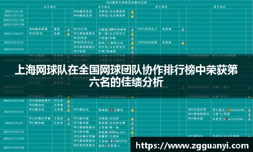 上海网球队在全国网球团队协作排行榜中荣获第六名的佳绩分析