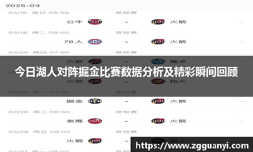 今日湖人对阵掘金比赛数据分析及精彩瞬间回顾